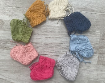 Baby booties, pure wool booties (100% Merino), hand-knitted, wool booties