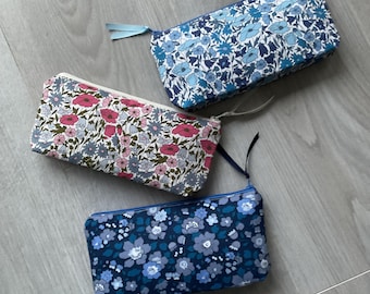 Pencil case, school pencil case, pencil case, school pencil case, Liberty print, bag pouch, makeup bag, pouch, ready to ship