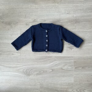 Gilet bébé, cardigan bébé 100% coton, tricoté à la main, cardigan fait main, gilet style marin image 5