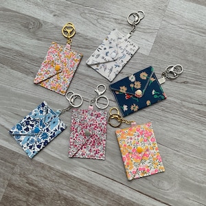 Porte-clés pochette en Liberty, porte-cartes, porte-clés, pochette en tissu