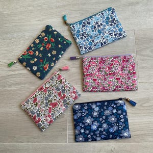Liberty pouch, flat pouch, fleece pouch, small Liberty pouch, makeup bag, bag pouch
