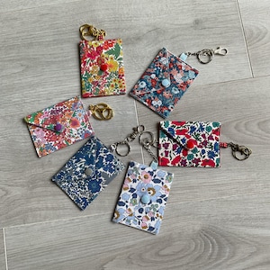 Porte-clés pochette en Liberty, porte-cartes, porte-clés, pochette en tissu