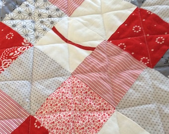 Baby blanket, baby throw, patchwork, comforter, blanket, throw, fabric, ready to ship