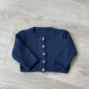 Gilet bébé, cardigan bébé 100% coton, tricoté à la main, cardigan fait main, gilet style marin image 3