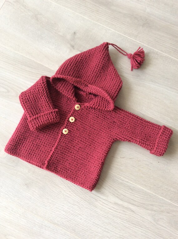 Veste A Capuche Manteau Bebe Veste Bebe Pure Laine 100 Etsy
