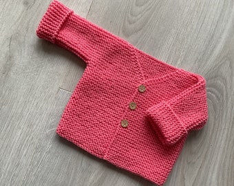 Gilet bébé en pure laine (100% merinos), brassière bébé, cardigan bébé laine, tricoté à la main