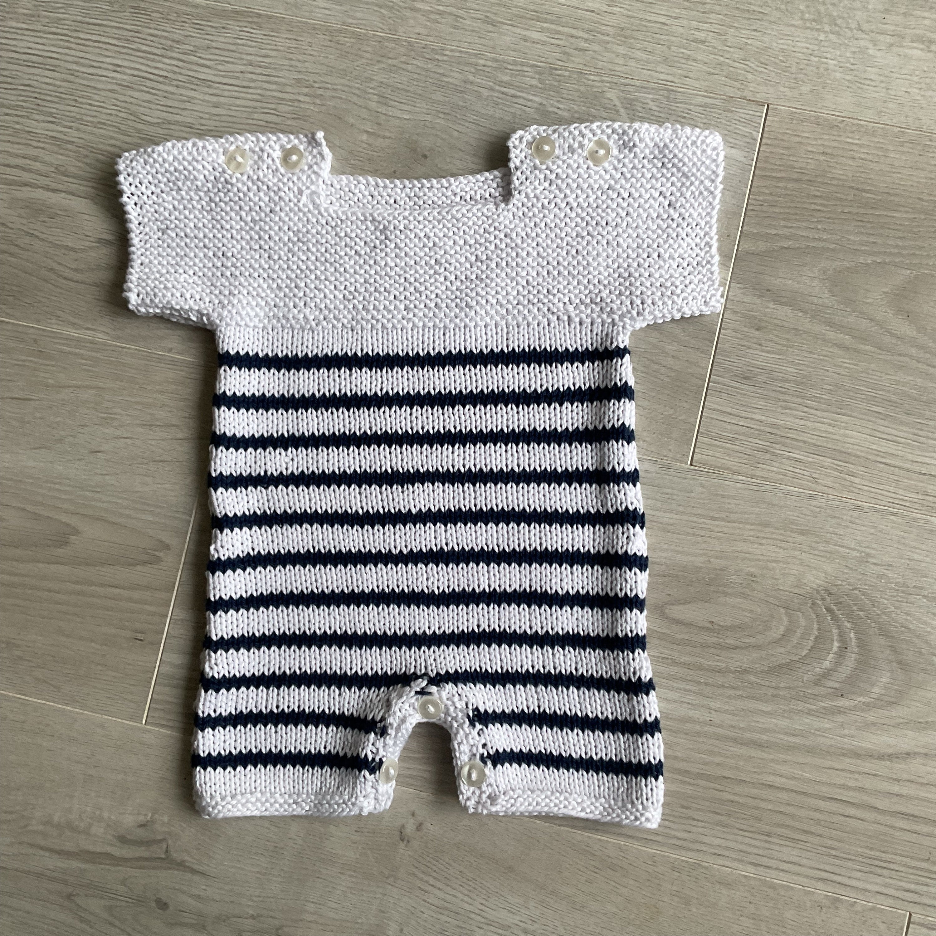 Grenouillère Bébé Tricot Torsadé - Combinaison Nouveau-né Fille Garçon 0-18 Mois - Coton Doux, Bouton-pression