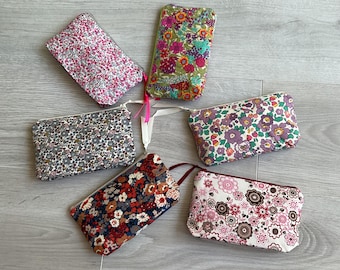 Petite trousse en Liberty, trousse à maquillage, trousse de sac, petite trousse, prêt à livrer