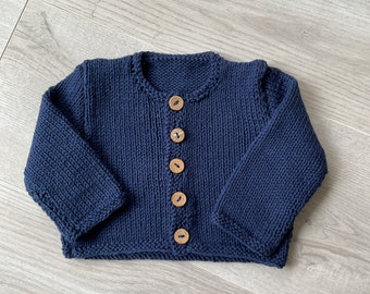 Baby vest, 100% cotton baby cardigan, hand knitted, 3 months, handmade cardigan