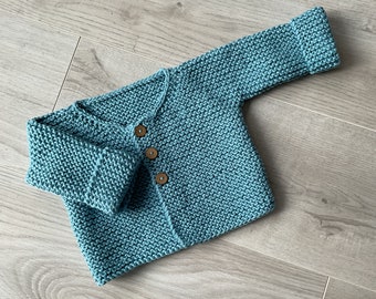 Baby vest, baby cardigan, 100% cotton, hand knitted, garter stitch vest, handmade cardigan
