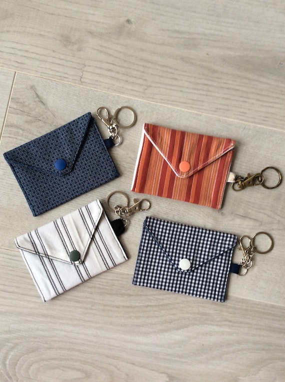 Porte-clés pochette en tissu et jean, porte-clefs en tissu -  France