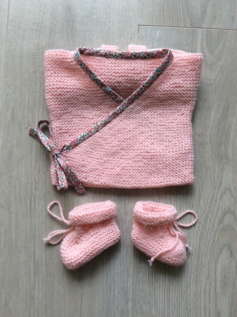 pure wool baby slippers hand-knitted 100/% Merino baby bra Baby set liberty girl birth outfit baby outfit