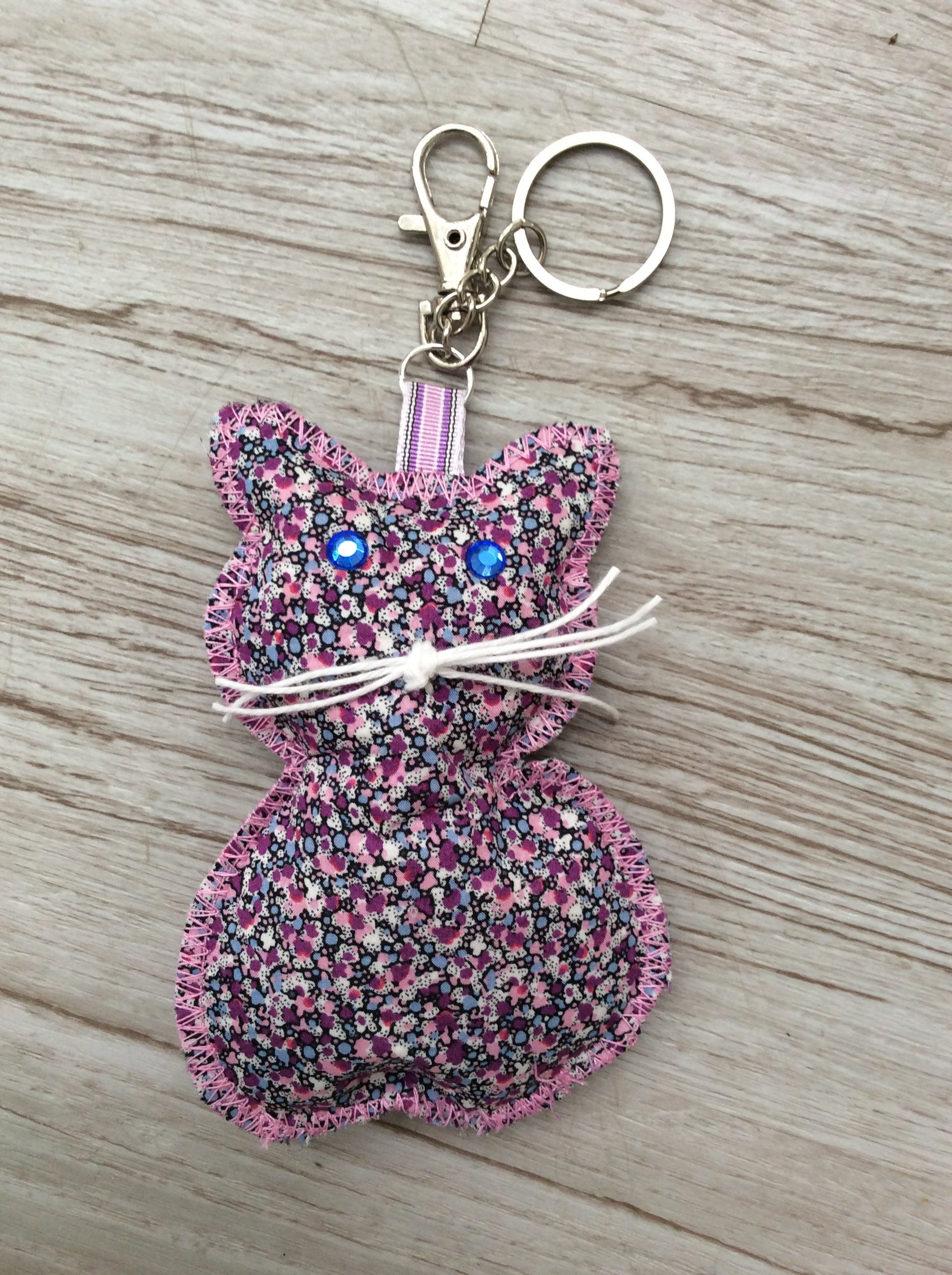 Porte-clés chat en tissu, bijou de sac, porte-clés tissu, coussinet -   France