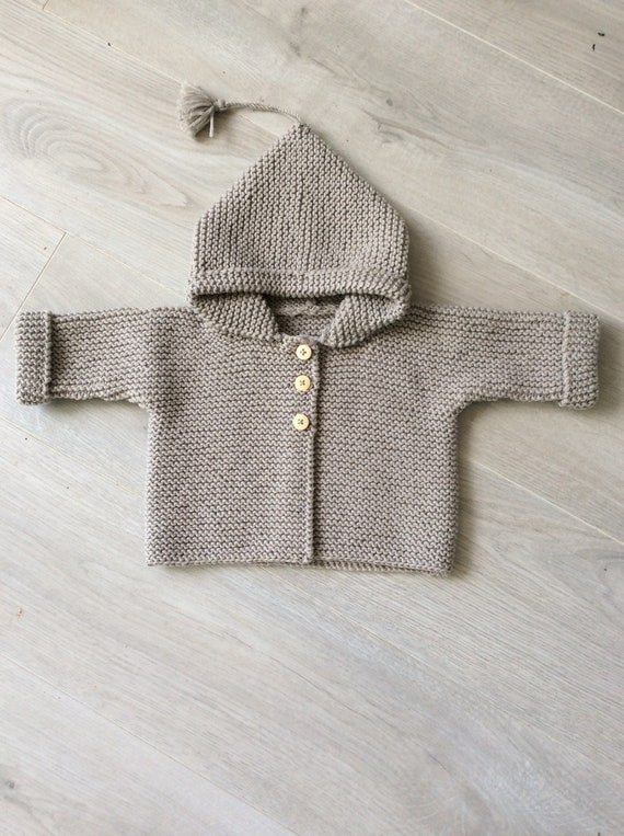 Veste A Capuche Manteau Bebe Veste Bebe Pure Laine 100 Etsy