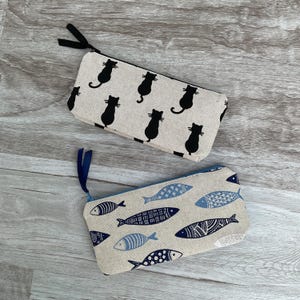 Trousse, trousse scolaire, trousse à crayons, trousse écolier, aspect lin, trousse de sac, trousse à maquillage, pochette