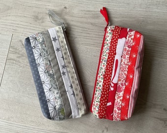 Estuche para lápices, estuche escolar, estuche para lápices, estuche escolar, patchwork, bolsa para bolso, bolsa de maquillaje, bolsa, listo para enviar