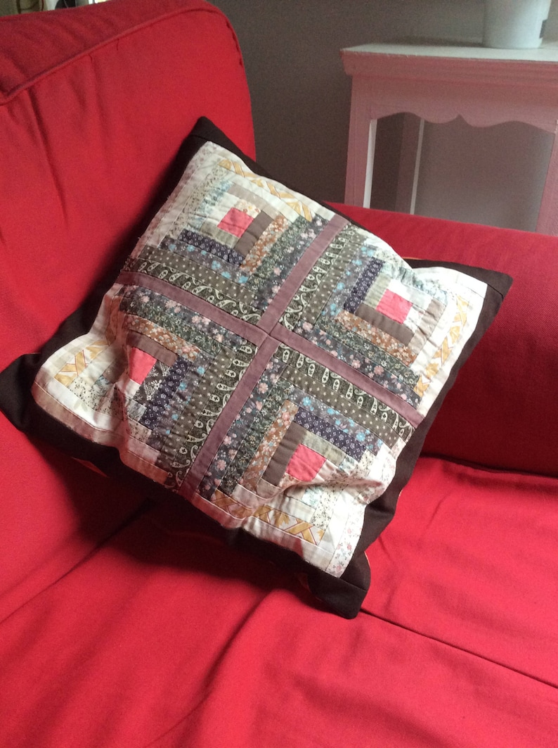Cushion Patchwork Cushion log Cabin Cushion Etsy