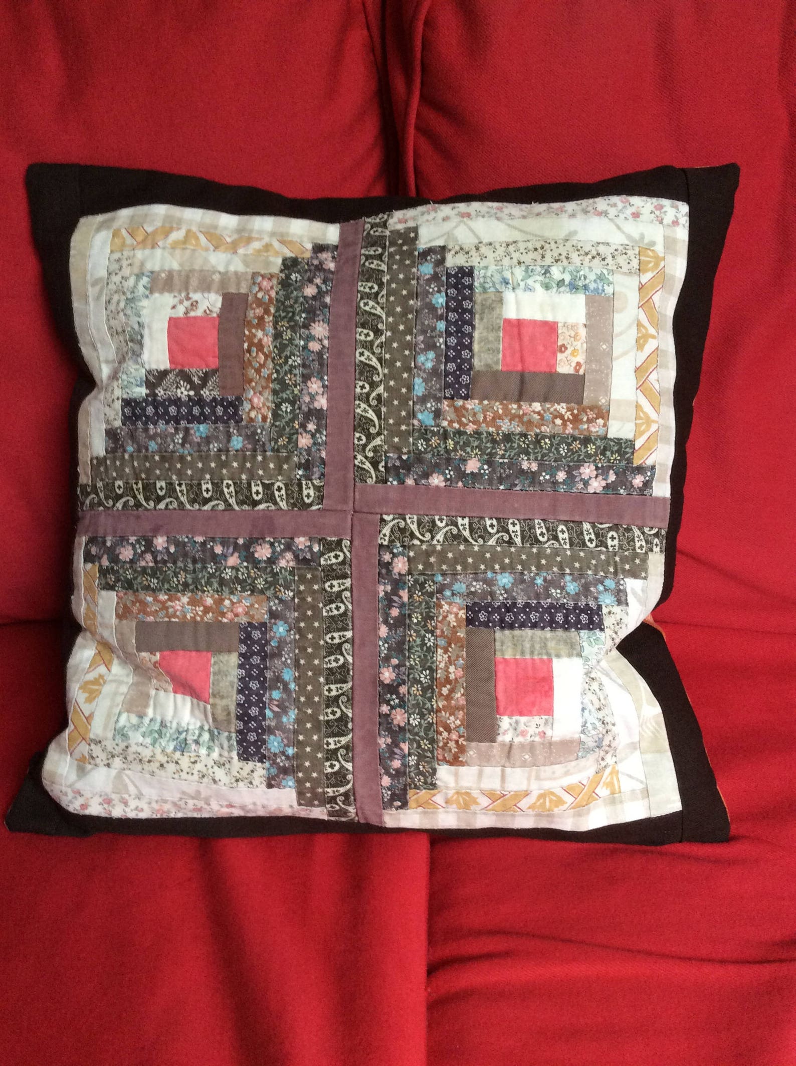 Cushion Patchwork Cushion log Cabin Cushion Etsy