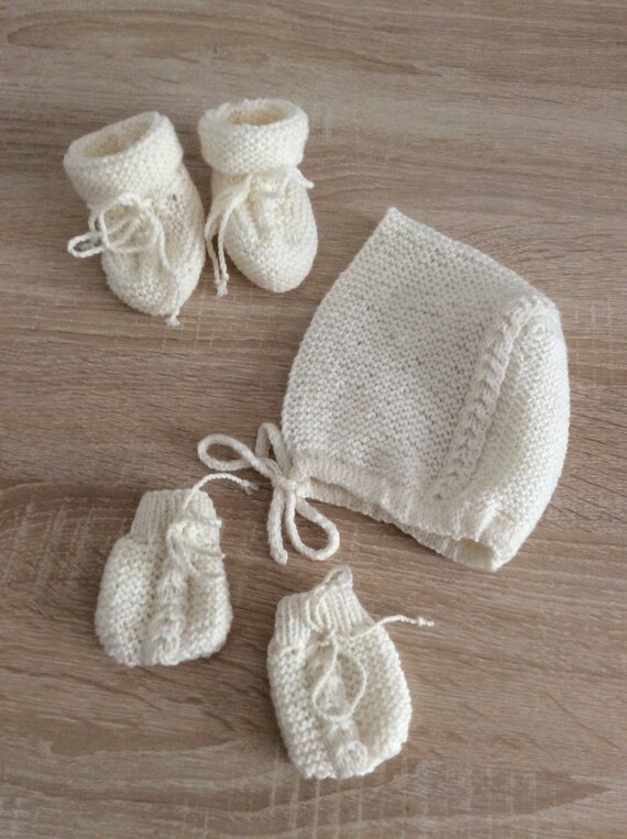 تأخير الخطوط الجوية بورجون Ensemble Bonnet Moufles Chausson Bebe Garcon Naissance Rcr Rivestimenti It