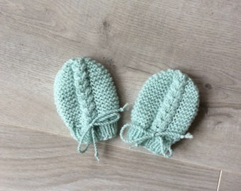 Babyfäustlinge, reine Wolle (100 % Merino), handgestrickt, Geburtsfäustlinge, Fäustlinge, Handschuhe