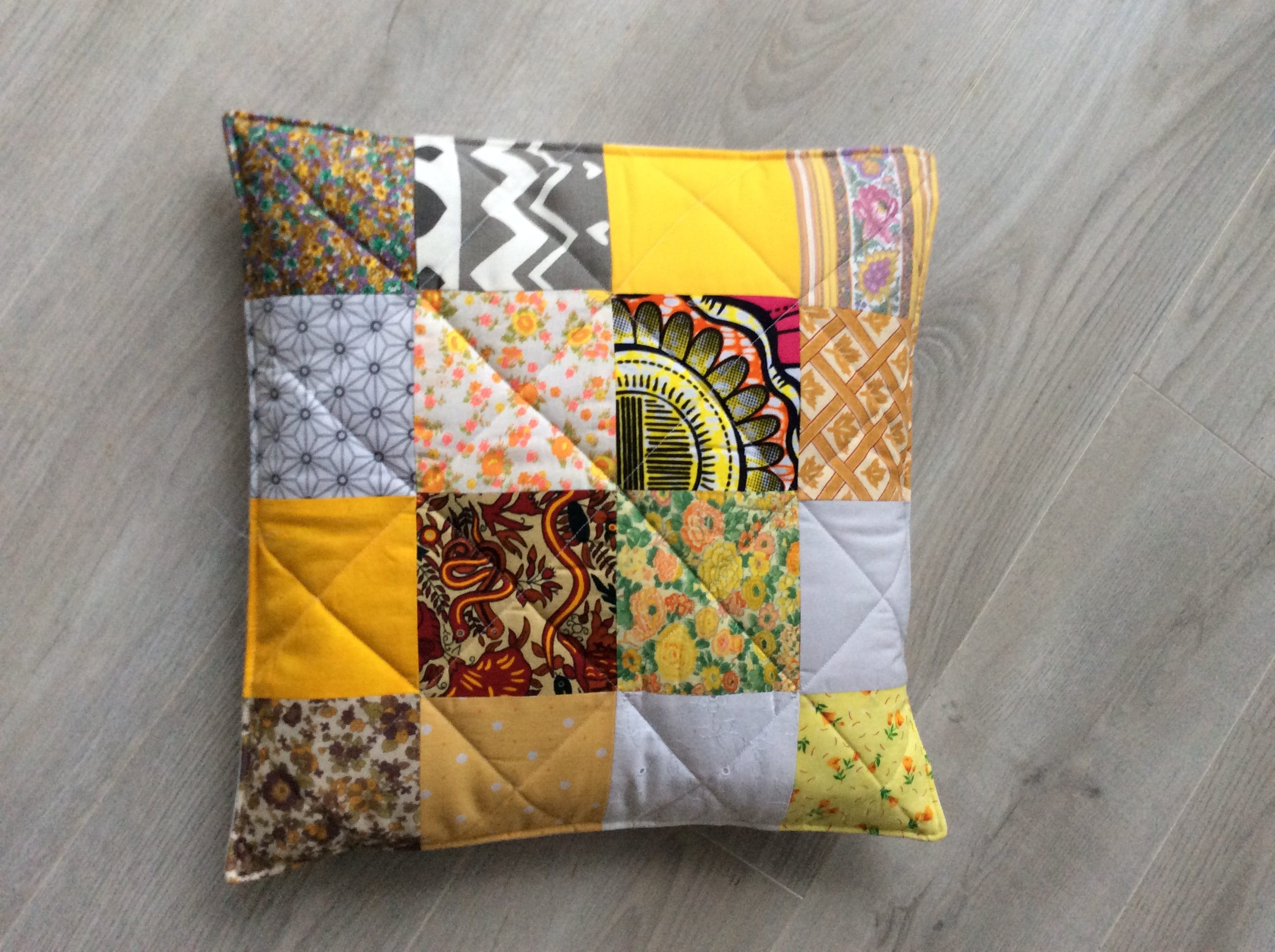 Coussin, Housse de Coussin, Coussin Patchwork, Matelassé