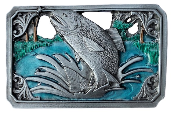 Leaping Fish Belt Buckle in Presentation Box