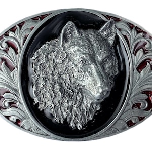 Wolf Head Belt Buckle in Presentation Box