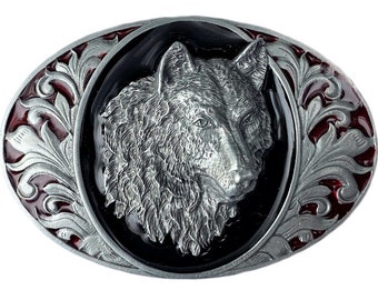 Wolf Head Belt Buckle in Presentation Box