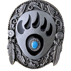 Western Bear Paw Bolo Tie Complete with Cord & Presentation Box