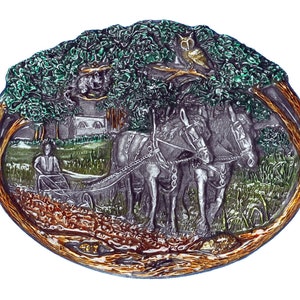 Horses on Field Belt Buckle
