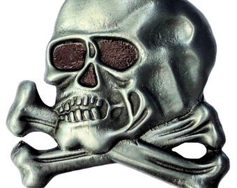 Skull & Bones Gothic Horror Biker Pirate Belt Buckle in Presentation Box