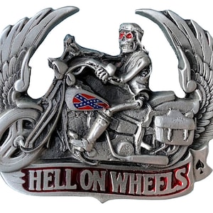 Hell on Wheels Biker Belt Buckle with Presentation Box