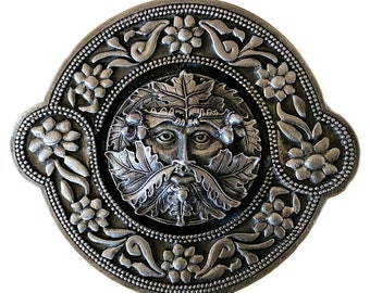 Green Man Celtic Belt Buckle in Presentation Box