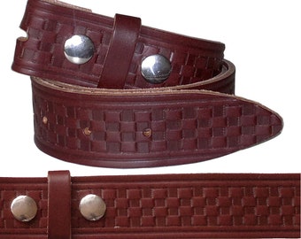 Black Real Leather Belt Acorn Leaf Press Stud popper Removable Belts For Buckle 
