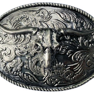 Boucle de ceinture style western tête de mort avec boîte de présentation image 1