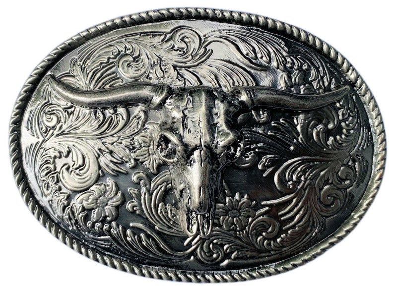 Boucle de ceinture style western tête de mort avec boîte de présentation image 1