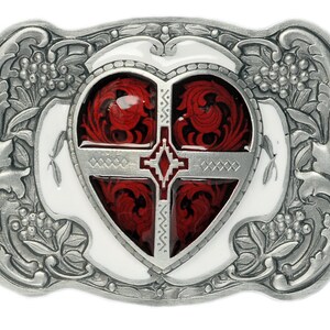 Red Heart Western Belt Buckle in Presentation Box