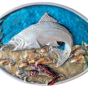 Fish Trout Fishing Fisherman Belt Buckle in Presentation Box