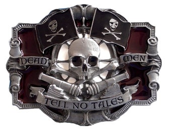 Dead Men Tell No Tales Belt Buckle with Presentation Box