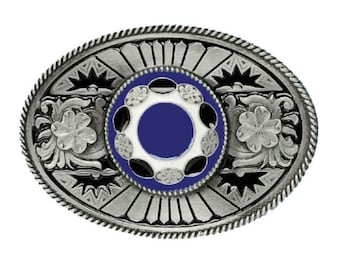 Oval with Stone Belt Buckle