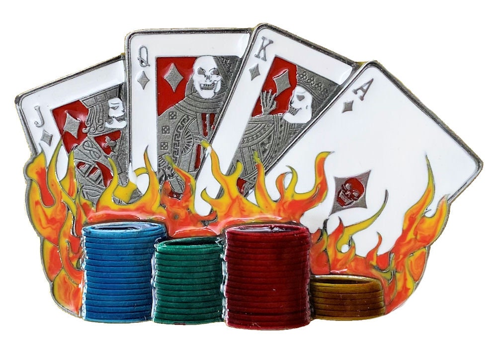 Cards & Chips Belt Buckle with Presentation Box