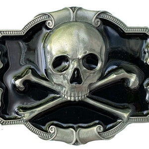 Totenkopf Gürtelschnalle mit Präsentationsbox
