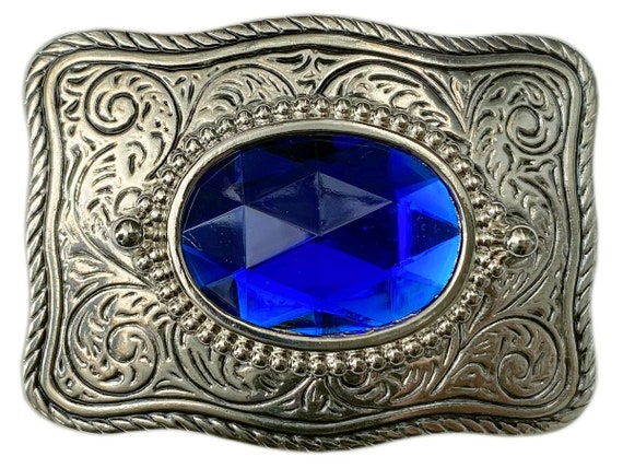 Buy Western Blue Stone Faceted Centre Belt Buckle in Presentation