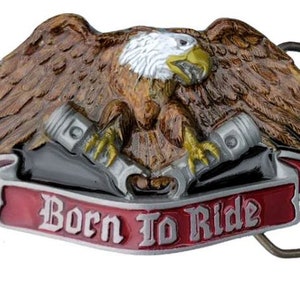Born To Ride Eagle Biker Belt Buckle with Presentation Box