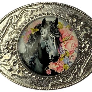 Horse Head Western Cowboy Equestrian Belt Buckle in Gift Box