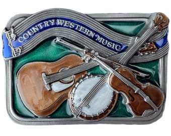Country Music Belt Buckle Square Dance Banjo Violin Guitar  display picture 2