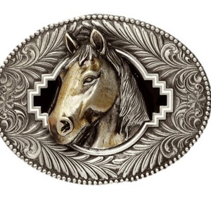 Horse Head Western Cowboy 3D Belt Buckle
