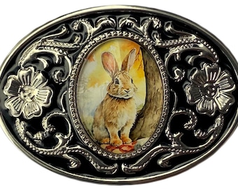 Vintage Brighton Brown Belt Womens Bunny Rabbit Buckle Y2K Large Cottage Easter rabbit belt buckle products for sale | eBay main image 4