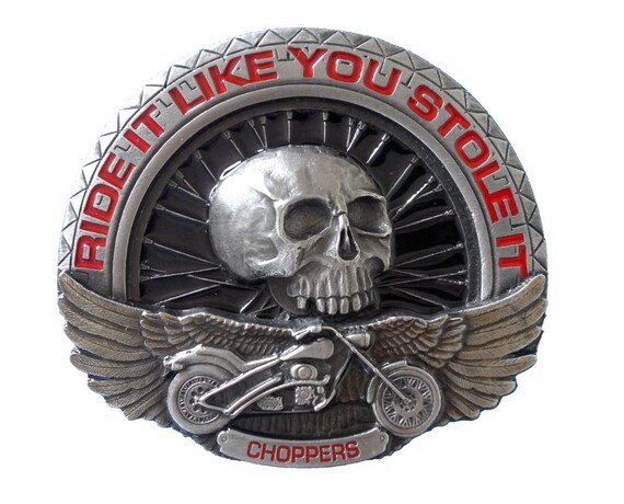 biker belt buckle