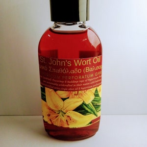St&#39; John Wort olie Hypericum Perforatum 55ml Hellas Kruiden Grieks Product (Nieuwe Oogst) 8 items